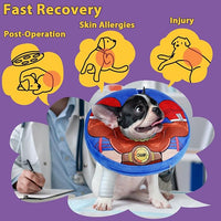 Crazy Felix Soft Donut Cone for Dogs to Stop Licking, Chihuahua Pomeranian Recovery Collar After Surgery Inflatable Cone Alternative for Small Medium Large Dogs, Elizabethan Collar with Boxer Pattern