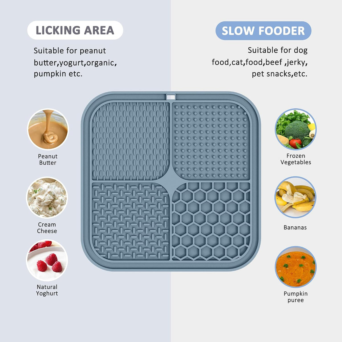 ChefAide 2 Pack Lick Mat for Dogs - Light Blue and Dark Blue - image 3