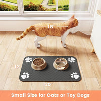 Pet Feeding Mat-Absorbent Pet Placemat for Food and Water Bowl, with Waterproof Rubber Backing, Quick Dry Water Dispenser Mat for Dog and Cat(Christmas, 16"x24")
