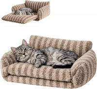 Hollypet Cat Bed Small Dog Orthopedic Couch Beds for Pets up to – Essentials for Cats - 21"L x 15"W x 8"Th / Khaki