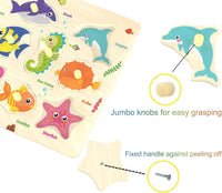 Wooden Peg Puzzle, Sea Creature Chunky Kids Puzzles - image 3
