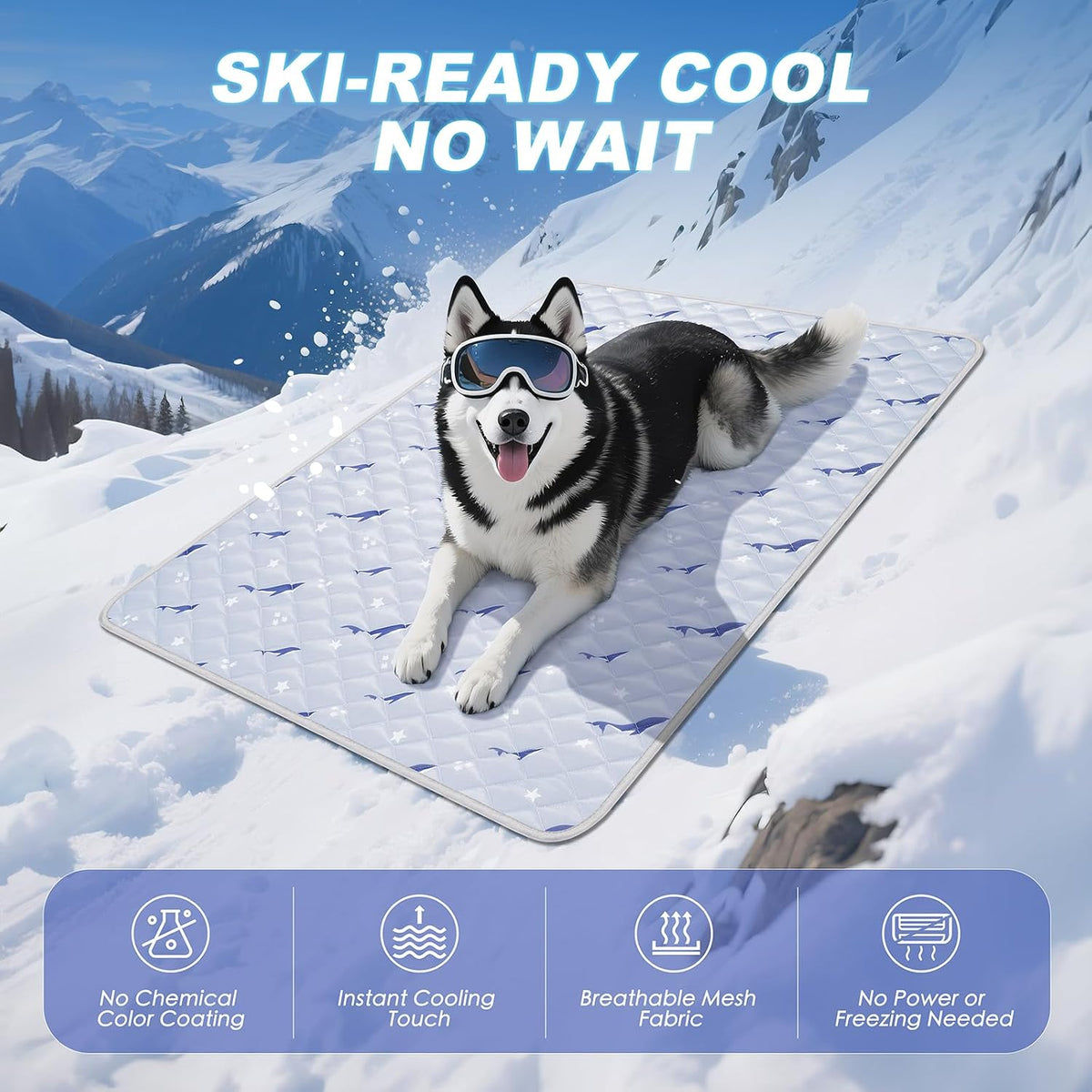 Cooling Mat for Dogs, Cooling Mat for Cats, Breathable Gel-Free - 21"x27"(S) / Gray - image 2