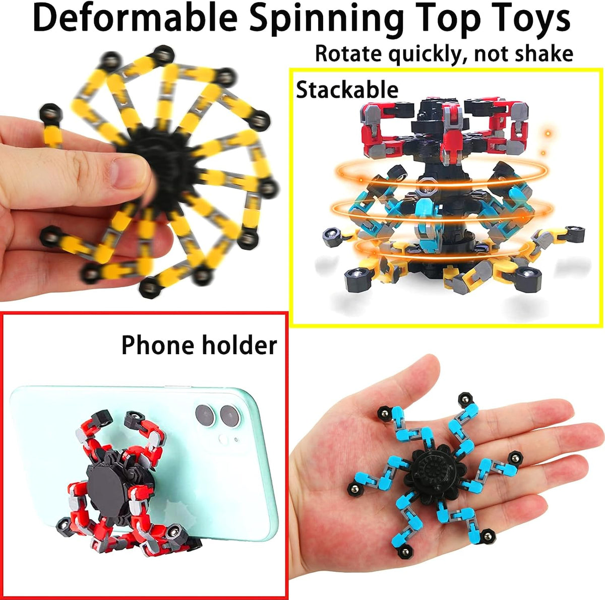 16Pack Transformable Fidget Spinner Toys Set - 4 - image 3