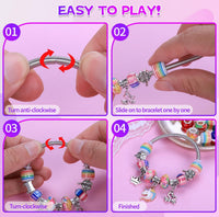 VICTLOV Charm Bracelet Making Kit, DIY Craft for Girls - Aqua 95 Pieces - image 4