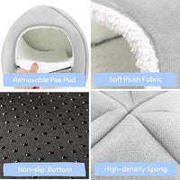 Guinea Pig Hideout and Tunnel Set, Soft Plush Bed & Play Tunnel for Guinea Pigs, Rabbits, Ferrets, Small Animals - Washable Accessories for Resting, Hiding, Exercising
