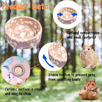 2 Pcs Hamster Food Bowl Guinea Pig Ceramic Water Bowl Small Animal - Pink / 2Pcs:S - image 4