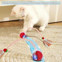 New Upgraded Cat Ball Toy - Speedy Tail 2.0 Cat Toy, Interactive Cat Toy Ball, Stimulating Toys and Juguetes para Gatos, Cat Toys for Bored Indoor（Sound Switchable） (Blue)