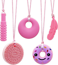 Chew Necklaces for Sensory Kids - Pink 5PCS