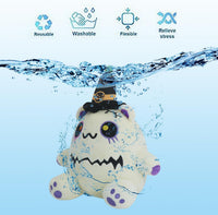 CAIYUEGG reversible Halloween plush showing bat ghost and pumpkin sides - view 5