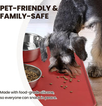 VIVAGLORY Pet Food Mat Flexmat Dog Bowl Mat, S - Burgundy / S (18.9 x 11.8in) - image 3