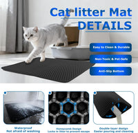 Cat Litter Mat, 30" x 22" Extra-Large - Black / 35x24in - image 2