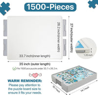 Playboda 1500 Pieces Rotating Plastic Puzzle Board with Drawers - Gray Drawers - image 2