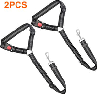 2 Pack Dog Seat Belt for Car, Headrest Restraint Safety Leads – Essentials for Dogs - Black / Elastic - image 2