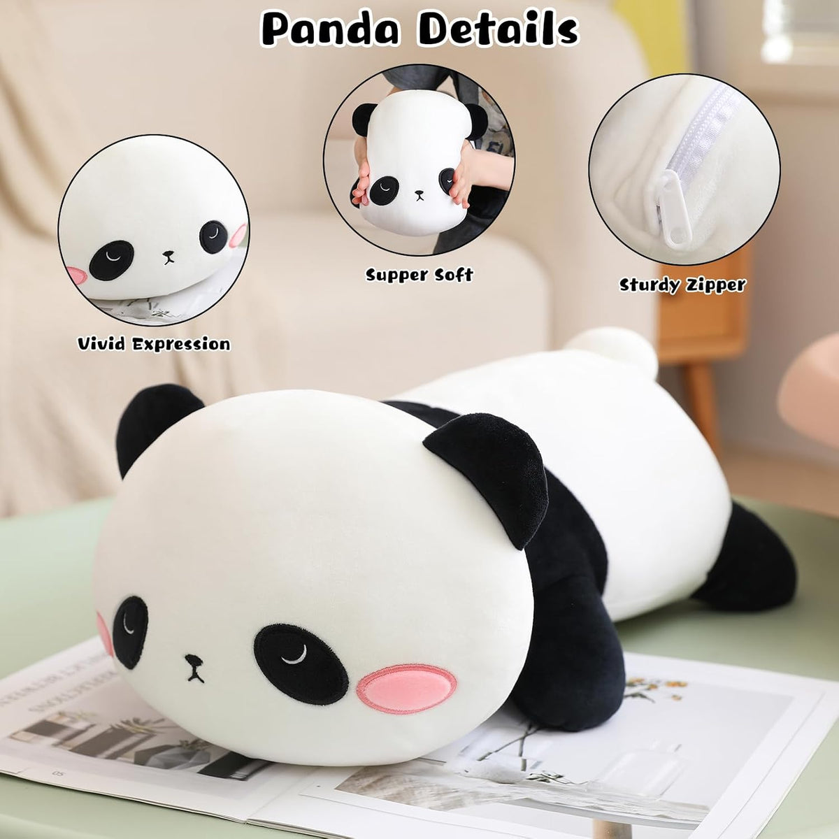 TOYSYM Seal Plush with 4 Babies - Panda Bear - image 4