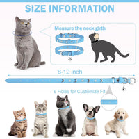 Leather Cat Collar, Breakaway Kitten Collars with Bell, Black – Essentials for Small Pets - Light Blue_Star & Moon / 8"-12" Cats / Mini Dogs(Pack of 1) - image 4