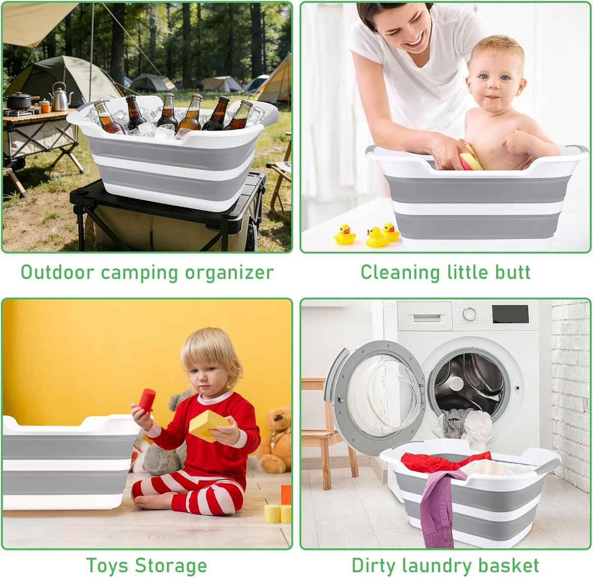 Collapsible Dog Bathtub, Portable Pets Bathing Tub for Puppy Cats, Gray – Essentials for Dogs - Medium / Grey - image 4