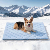 Dog Cooling Mat Self Coolings Foldable Cooling Pad for Dog in Summer - Rectangle,Blue / Large-48"L x 28"W