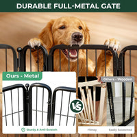 FXW Dog Gate, Extra Wide Adjustable for Openings Up to 219" - Black / Up to 219" W【7 Panels + 1 Door】 / 40"H - image 2
