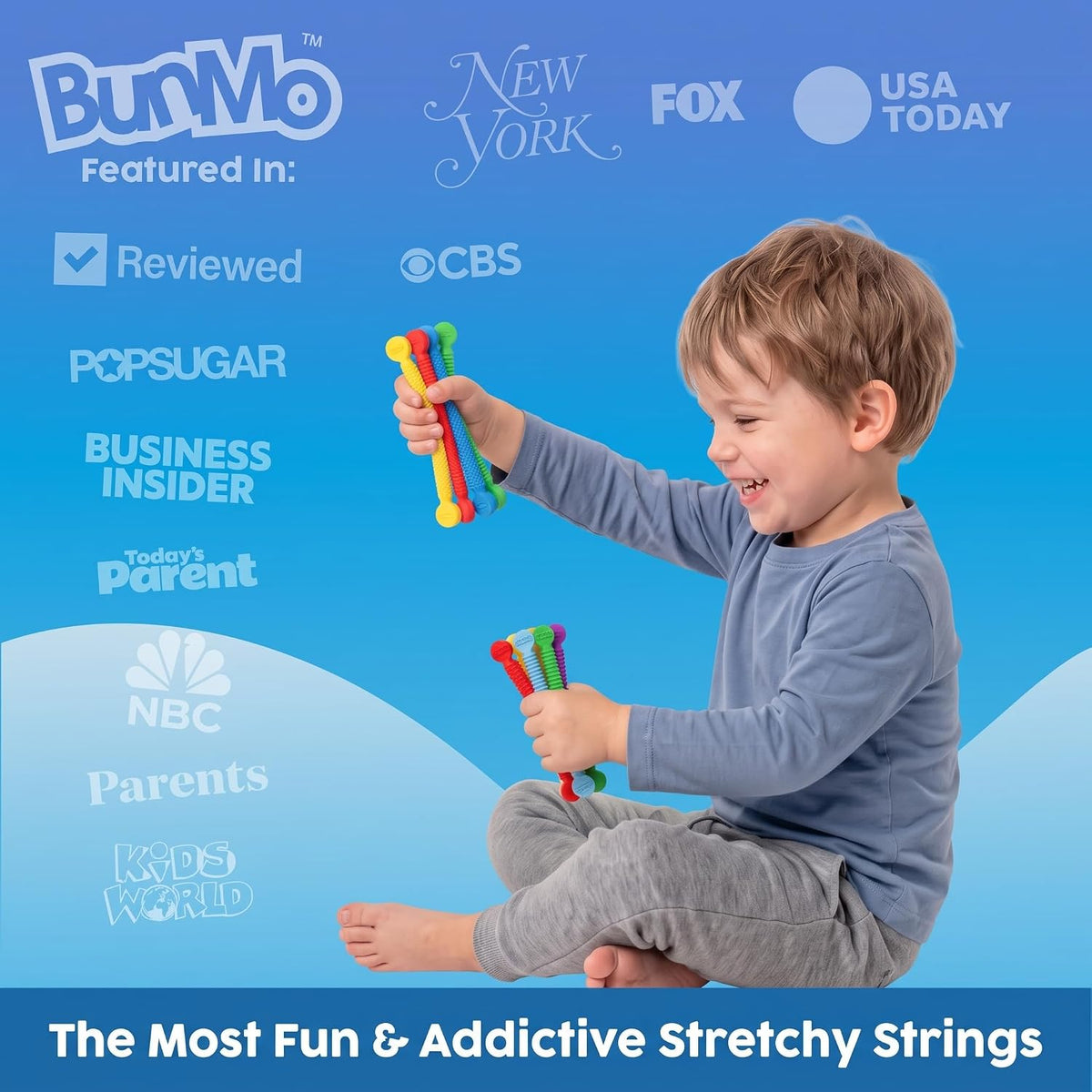 BUNMO Stretchy Strings, Stimulating & Fun Fidget Toys for Kids - Mini Sensory - 10 Pack - image 3