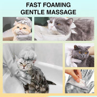 Pet Grooming Gloves, 5-Finger Silicone Dog Bath Scrubber with High-Density Teeth, Reusable Washing - Blue - image 2