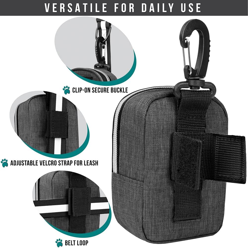 PetAmi Dog Poop Bag Holder for Leash - Charcoal Gray / 1 Count (Pack of 1) - image 4