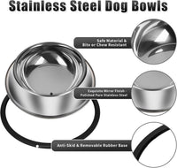 Serentive 3 Pcs Metal Dog Bowls for Small Dogs - 13 oz / Stainless Steel - image 2