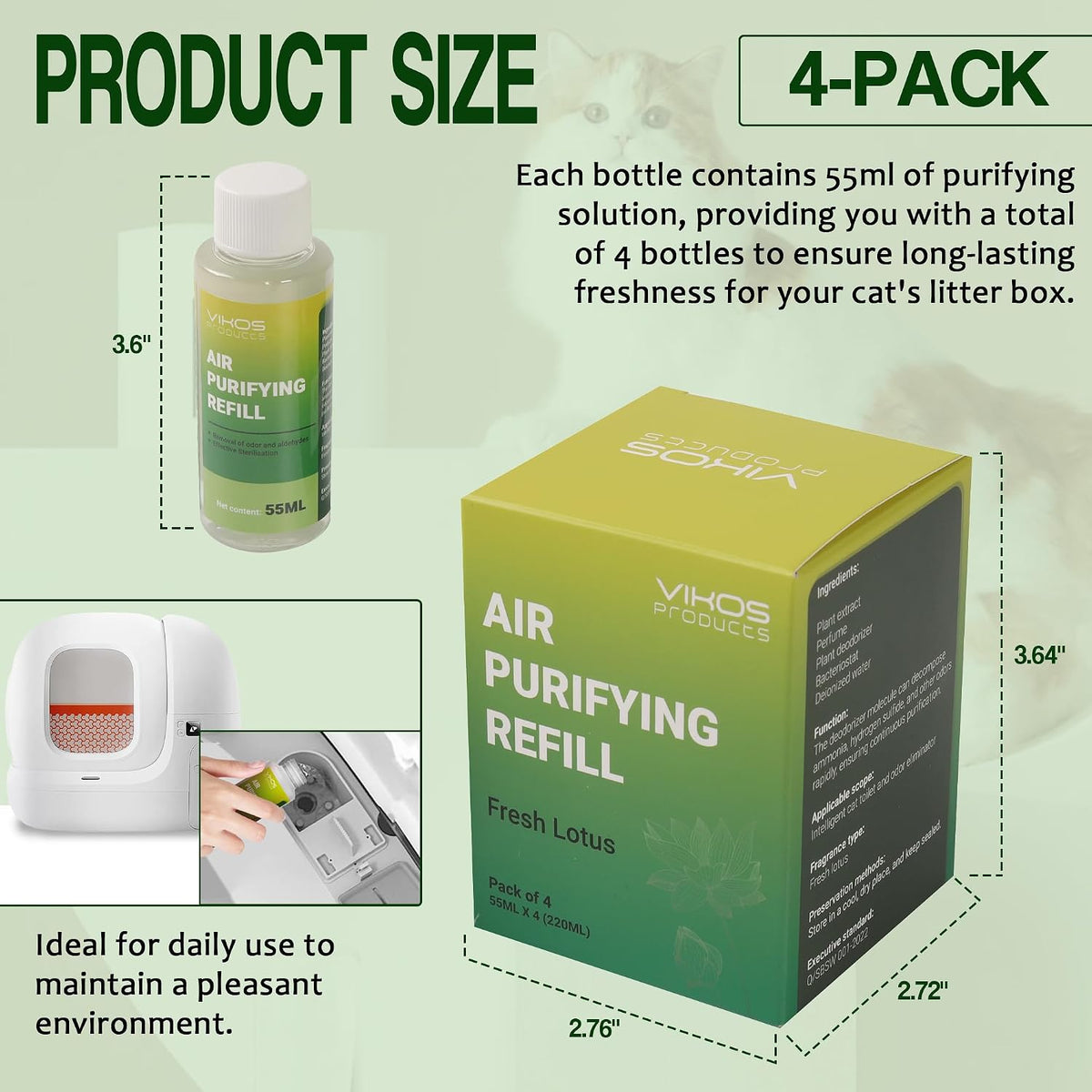 Cat Litter Deodorizer for PET-KIT PuraX PuraMax Self-Cleaning Litter - Fresh Lotus - image 2
