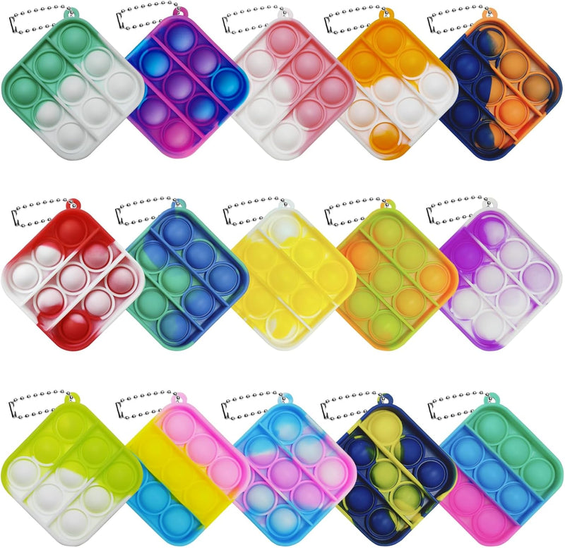 120 Pcs Mini Pop Bubble Fidget Toys for Party Favors - Multicolor - 15 Pcs