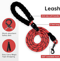 IVY&LANE No Pull Dog Harness with Leash Set, Reflective No Choke Pet Vest,Adjustable Oxford Dog Vest Harness with Easy Control Handle for Large Dogs (Checkered Red,L)