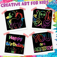 ZMLM 165 Rainbow Scratch Paper Art Mini Notes - Rainbow Holographic - image 3