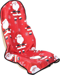 Car Seat Cover Protector Front Seats,for Gym Workout,Running,Swimming,Beach and Hiking,Waterproof Sweat Towel Bucket Seat Covers for Cars SUV Trucks (Santa Claus, 1Pcs)