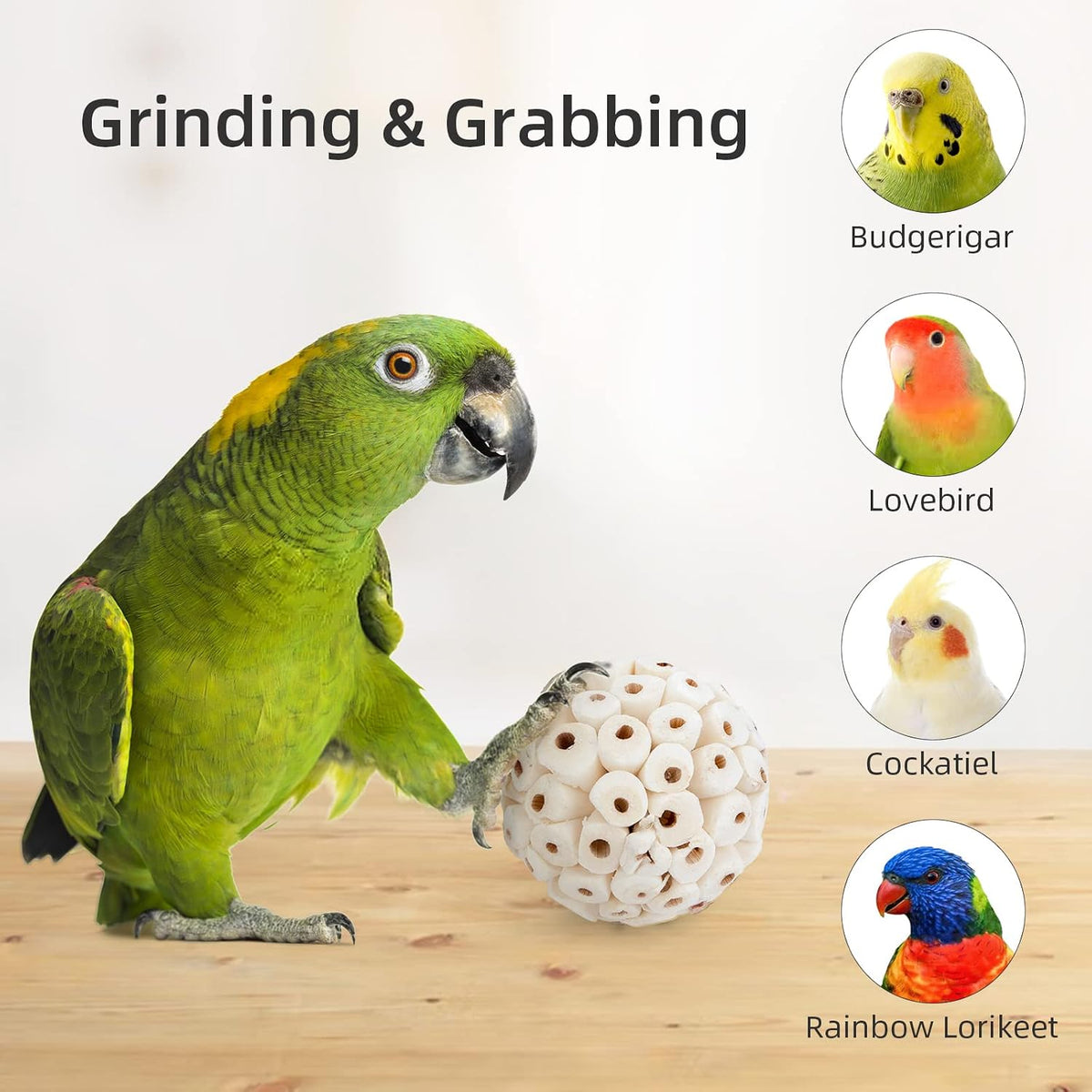 andwe Bird Toy Sola Ball Chew Shredding Toy - Style 2 (Pack of 6) - image 2