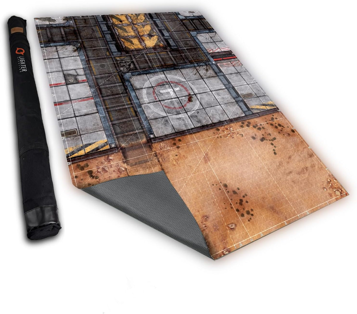 Lighter Creative 44 x 60 gridded WH40K battle mat, Iron Underhive print - view 4