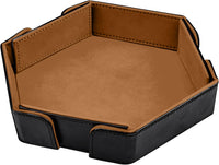 SIQUK magnetic folding hexagon dice tray in PU leather with velvet lining - view 3