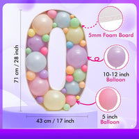 28 inch DIY Mosaic Balloon Number 1 Frame, Party Backdrop Decor – Fun for Kids & Family - Number 0 - image 4