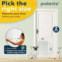 PROTECTO Door Protector from Dog Scratching, 35.5x24 - 2-pack Clear / 18 x 12" - image 2