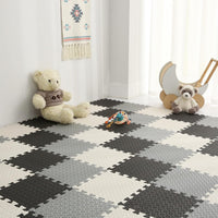 Foam Play Mat for Baby, Soft Non-Toxic Baby Playmat - White/Black/Gray / 16 Pcs/47.2*47.2
