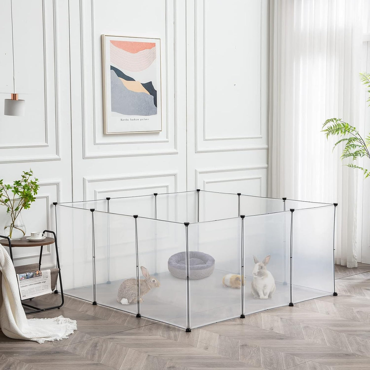 BRIAN & DANY Dog Playpen, Large Transparent Pet Playpen - 12 PCS - image 4