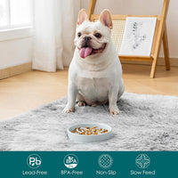vancasso Ceramic Slow Feeder Dog Bowls - S-0.6 Cups / Grayish Cyan - image 3