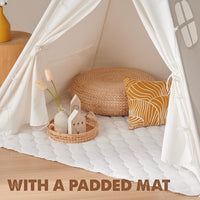 Tiny Land 100% Cotton Canvas Teepee Tent for kids Mat & Star - image 4