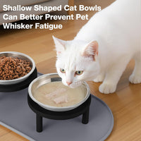 Elevated Cat Bowls with Food Mat - Black - image 3