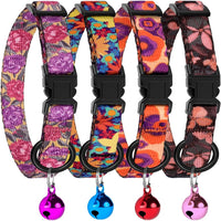 4PCS Breakaway Cat Collars with Bell - Floral