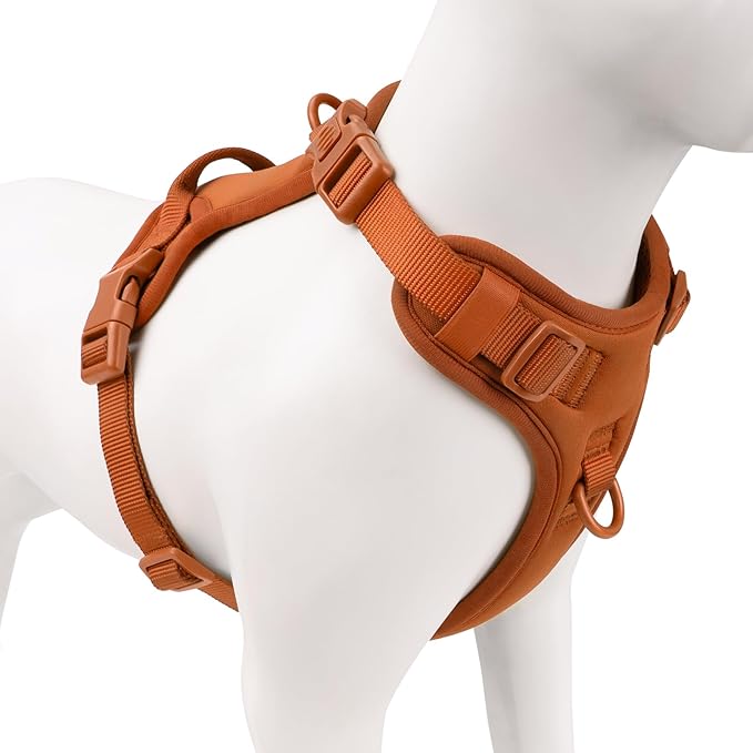 No Pull Dog Harness, Puppy Vest with Front Clip for Small Medium Large Sized Dog(Carmel Brown,L)
