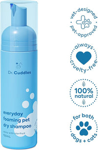 Foaming Dog Dry Shampoo, Waterless Dog Shampoo No Rinse - Waterless Cat Shampoo, Natural Botanicals & Deodorant for Fresh Smelling Fur on Dogs & Cats, Vet Formulated, Cleans & Conditions, Summer Pawty