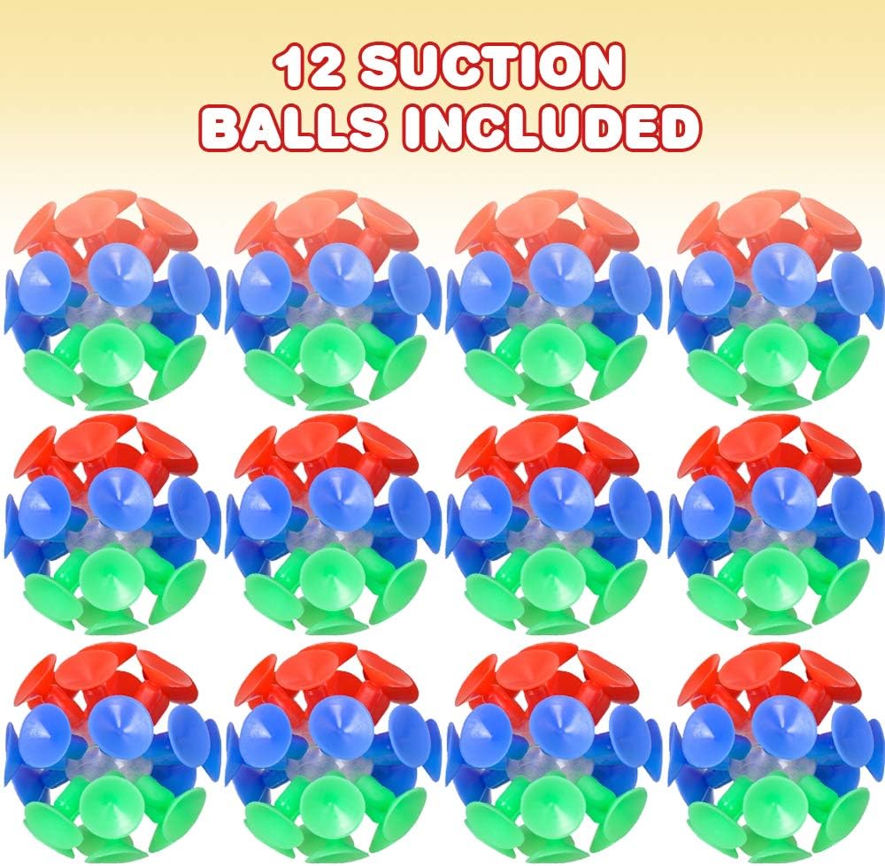 ArtCreativity 2 inch silicone suction cup balls in mixed colors, 12 pack - view 3