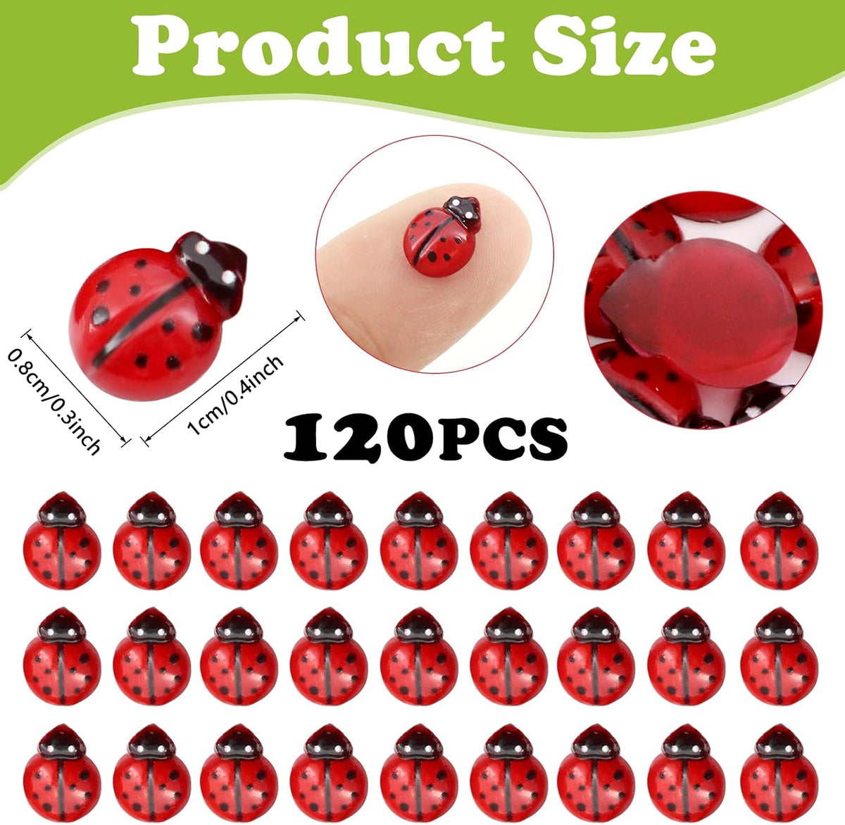 60Pcs Mini Resin Butterflies - 120pcs Mini Ladybugs - image 4
