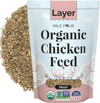 Organic Chicken Feed – Layer Mash, Non-GMO, USA Grown, 16% Protein, Corn-Free, Soy-Free, Non-Medicated Feed for Chickens, 2 lbs Sample
