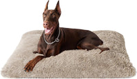 EHEYCIGA Fluffy Dog Crate Bed, Plush Extra Large Dog Pillow - Taupe / 47 x 35