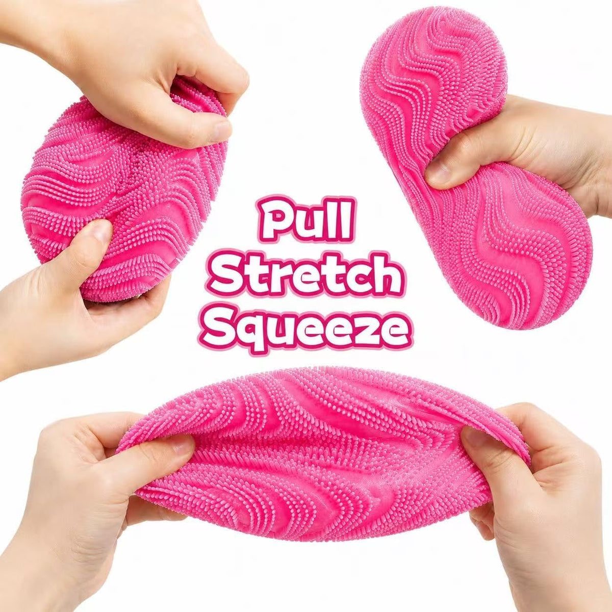 Fuzz Ball Squishy Stress Ball - Pink Ball - image 3