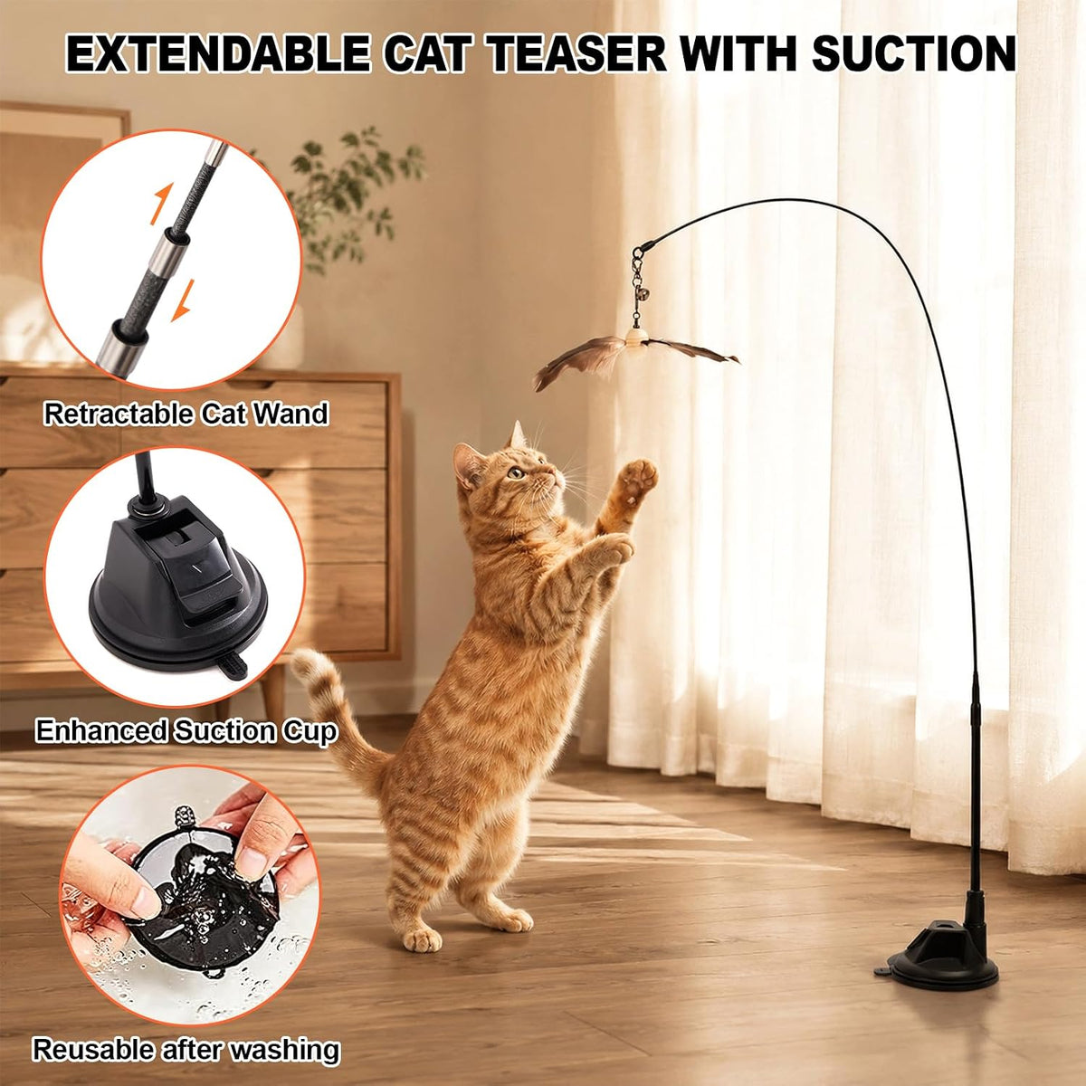 9PCS Interactive Bird Simulation Cat Toy Set with Suction Cup Indoor – Essentials for Cats - suction cup - image 4